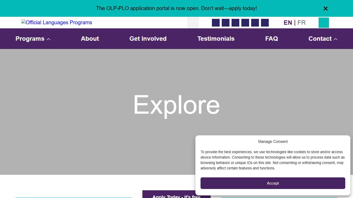 Explore - Official Languages Programs OLP-PLO